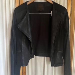 The Limited Black Faux Leather/Sweater Jacket